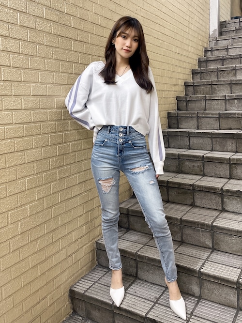 【人気⭐GYDA】変形　前合わせデニムパンツ　サイズM セール】【WEB限定】【TINY低身長さん向け】H/W BOTH SIDE