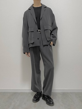 「セットアップコーデ」｜「アイテム（ブルゾン）」を使った、ゆすけさん（メンズ・170cm）の春コーディネート