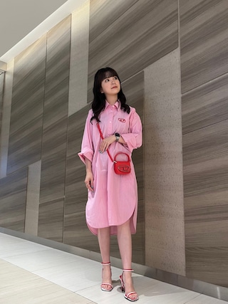DIESEL グレージュ コーラルピンク ロングシャツワンピース free 1656920778_320.jpg