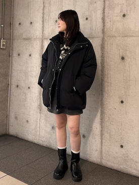 「Ungrid（アングリッド）のアイテム（ダウンジャケット/コート）」を使った、近藤美波さん（レディース・159cm）の冬コーディネート