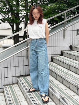 「Ungrid（アングリッド）のアイテム（トップス）」を使った、近藤美波さん（レディース・158cm）の夏コーディネート