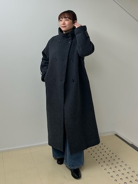 「Ungrid（アングリッド）のアイテム（その他アウター）」を使った、近藤美波さん（レディース・158cm）の冬コーディネート