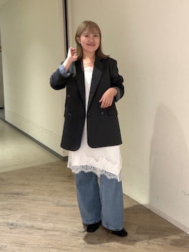 「Ungrid」｜梅野夏帆さん（レディース・158cm）の秋コーディネート
