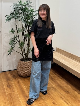 「Ungrid（アングリッド）のアイテム（スカート）」を使った、梅野夏帆さん（レディース・158cm）の春コーディネート