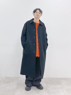 「STERNBERG（スタンバーグ）のアイテム（ステンカラーコート）」を使った、STERNBERGさん（メンズ・166cm）の秋コーディネート