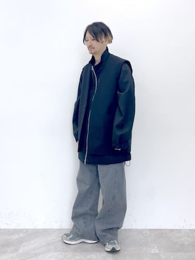 「ジレ」｜「アイテム（ブルゾン）」を使った、STERNBERGさん（メンズ・168cm）の冬コーディネート