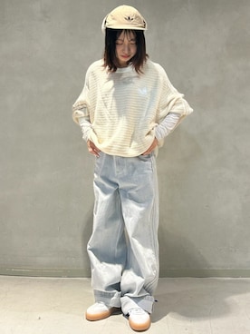 「adidas(アディダス)のアイテム(キャップ)」を使った、村上さん(レディース・150cm)の冬コーディネート