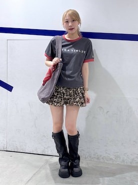 「アイテム（トートバッグ、パープル系）」を使った、snowaeさん（レディース・157cm）の夏コーディネート