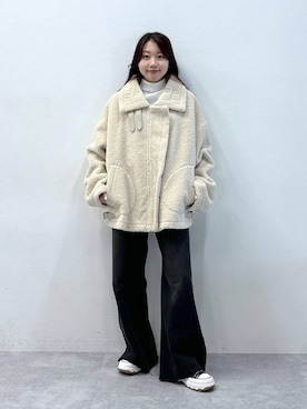 「アイテム（ムートンコート）」を使った、snowaeさん（レディース・157cm・20代）の秋コーディネート