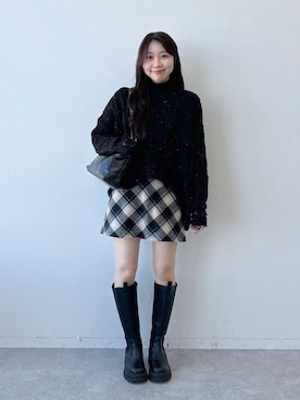 「HIGH SCHOOL DISCO（ハイスクールディスコ）のアイテム」を使った、snowaeさん（レディース・157cm）の冬コーディネート
