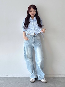 「ALAND（エーランド）のアイテム（シャツ/ブラウス）」を使った、snowaeさん（レディース・157cm）の春コーディネート