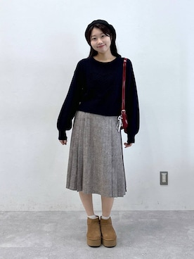 「アイテム（ハンチング/ベレー帽）」を使った、snowaeさん（レディース・157cm・20代）の秋コーディネート