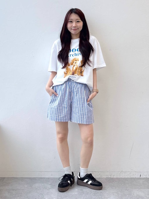 【UNISEX】ALAND／ストライプショートパンツ