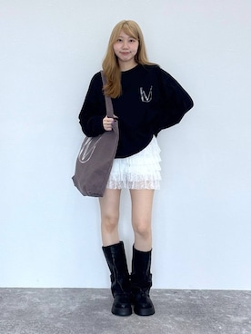 「アイテム（トートバッグ、パープル系）」を使った、snowaeさん（レディース・157cm）の夏コーディネート