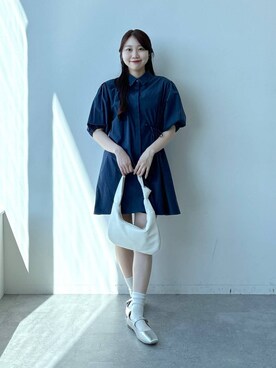 「アイテム（シャツワンピース）」を使った、snowaeさん（レディース・157cm・20代）の春コーディネート