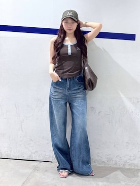 「Heather（ヘザー）のアイテム」を使った、snowaeさん（レディース・157cm）の夏コーディネート