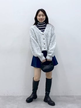 「3.3 Field Trip （3.3フィールドトリップ）の3.3 Field Trip／プリーツデニムスカート 2977561（デニムスカート）」を使った、snowaeさん（レディース・157cm）の冬コーディネート