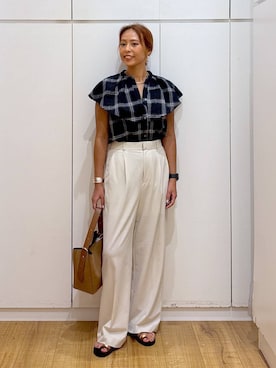 「アイテム（パンツ）」を使った、ココさん（レディース・165cm・30代）の夏コーディネート