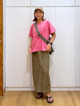 「アイテム（バングル/リストバンド）」を使った、ココさん（レディース・165cm・30代）の夏コーディネート
