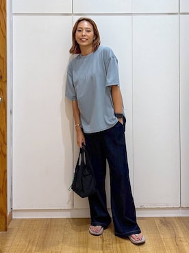 「GLOBAL WORK（グローバルワーク）のステンレスニュアンスバングル/293608（バングル/リストバンド）」を使った、ココさん（レディース・165cm）の夏コーディネート
