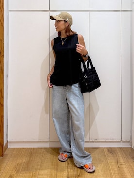 「アイテム（バングル/リストバンド）」を使った、ココさん（レディース・165cm・30代）の夏コーディネート