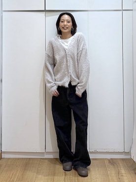 「アイテム（カーディガン/ボレロ）」を使った、ココさん（レディース・165cm・30代）の秋コーディネート