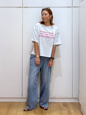 「アイテム（デニムパンツ）」を使った、ココさん（レディース・165cm・30代）の夏コーディネート