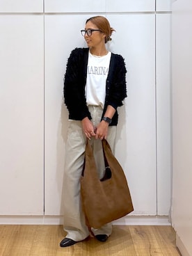 「アイテム（バレッタ/ヘアクリップ）」を使った、ココさん（レディース・165cm）の秋コーディネート