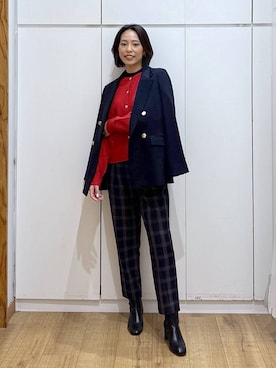 「アイテム（テーラードジャケット）」を使った、ココさん（レディース・165cm・30代）の秋コーディネート