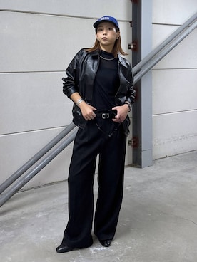 「GLOBAL WORK（グローバルワーク）のアイテム（ハット）」を使った、ココさん（レディース・165cm）の秋コーディネート