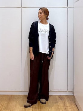 「アイテム（バングル/リストバンド）」を使った、ココさん（レディース・165cm）の秋コーディネート