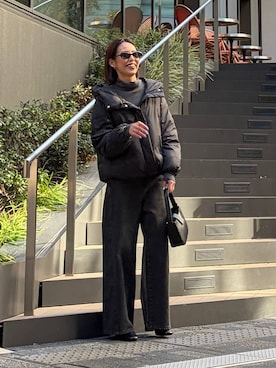 「GLOBAL WORK（グローバルワーク）のエアリュクスダウンフードブルゾン/495695（ダウンジャケット/コート）」を使った、ココさん（レディース・165cm）の秋コーディネート