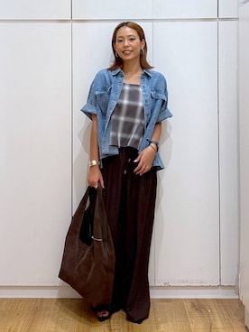 「GLOBAL WORK（グローバルワーク）のアイテム（キャミソール）」を使った、ココさん（レディース・165cm）の夏コーディネート