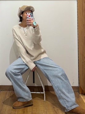 「アイテム（キャップ）」を使った、ココさん（レディース・165cm・30代）の秋コーディネート