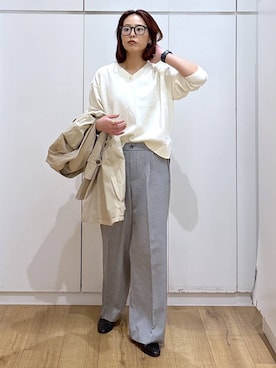 「アイテム（ステンカラーコート）」を使った、ココさん（レディース・165cm・30代）の春コーディネート