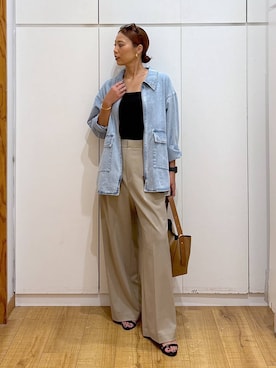 「アイテム（バングル/リストバンド）」を使った、ココさん（レディース・165cm・30代）の夏コーディネート