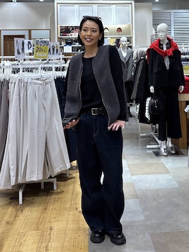 「アイテム（ベスト）」を使った、ココさん（レディース・165cm・30代）の秋コーディネート