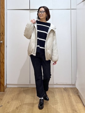 「アイテム（ダウンジャケット/コート）」を使った、ココさん（レディース・165cm・30代）の秋コーディネート