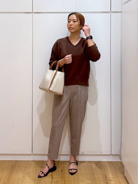 「アイテム（スウェット）」を使った、ココさん（レディース・165cm）の秋コーディネート