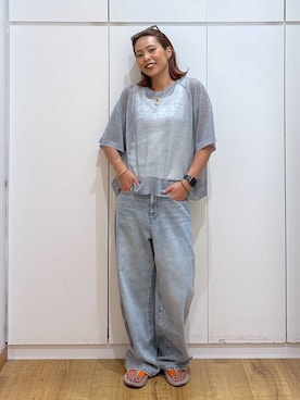 「アイテム（バングル/リストバンド）」を使った、ココさん（レディース・165cm・30代）の夏コーディネート