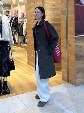 「アイテム（ステンカラーコート）」を使った、ココさん（レディース・165cm・30代）の秋コーディネート