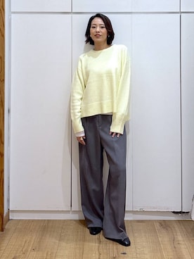 「GLOBAL WORK（グローバルワーク）のアイテム（ピアス（両耳用））」を使った、ココさん（レディース・165cm）の冬コーディネート