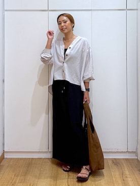 「アイテム（バレッタ/ヘアクリップ）」を使った、ココさん（レディース・165cm）の秋コーディネート