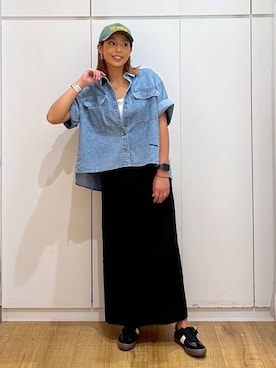 「アイテム（帽子）」を使った、ココさん（レディース・165cm・30代）の夏コーディネート
