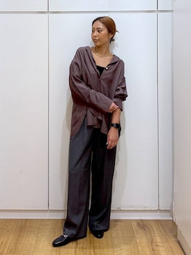 「アイテム（バレッタ/ヘアクリップ）」を使った、ココさん（レディース・165cm）の秋コーディネート