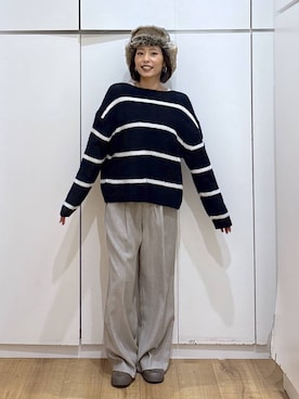 「アイテム（帽子）」を使った、ココさん（レディース・165cm・30代）の秋コーディネート