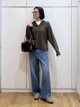 「アイテム（ニット/セーター）」を使った、ココさん（レディース・165cm・30代）の秋コーディネート