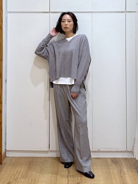 「アイテム（Tシャツ/カットソー）」を使った、ココさん（レディース・165cm・30代）の秋コーディネート