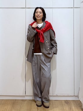 「アイテム（テーラードジャケット）」を使った、ココさん（レディース・165cm・30代）の秋コーディネート