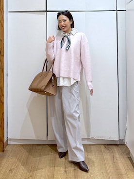 「アイテム（バンダナ/スカーフ）」を使った、ココさん（レディース・165cm・30代）の冬コーディネート